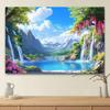 2D Anime Mountain Lake Background for Home Decor and Photoshoot