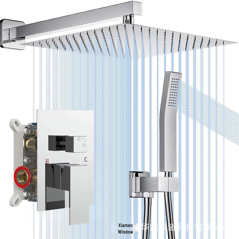 Wall-Mounted Multi-Functional Built-in Rain Shower Set