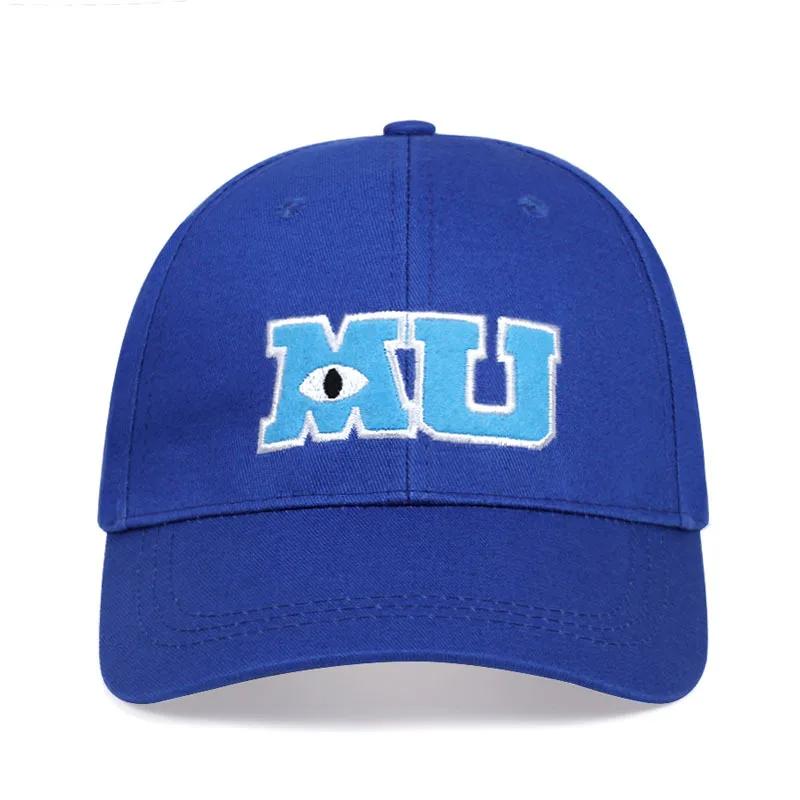 

New Comic Mu Baseball Cap Cotton Embroidery Snapback Hat For Men Women Monster University Big Eye Cartoon Unisex Sport Hat Adjustable