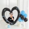 Heart Photo Frame Balloon Foil 0-9 Blue Number with Bowk Stickers for Blue Style Birthday Party Photo Props Wedding Ballon Decor