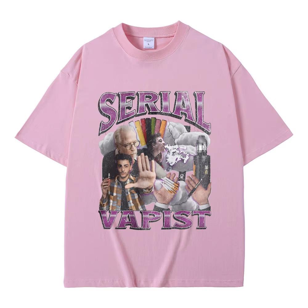 Funny Serial Vapist Graphic T Shirts Unisex Women Fashion Vintage Short Sleeve Male Casual Oversized Pure Cotton Crewneck Tshirt