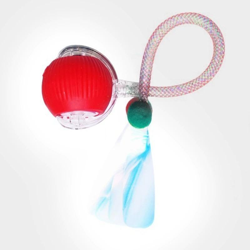 New Cat Interactive Ball Toys Automatic Rolling Ball Faux Tail Rechargeable Smart Pet Electric Toy Cat Training Imitate Mouse