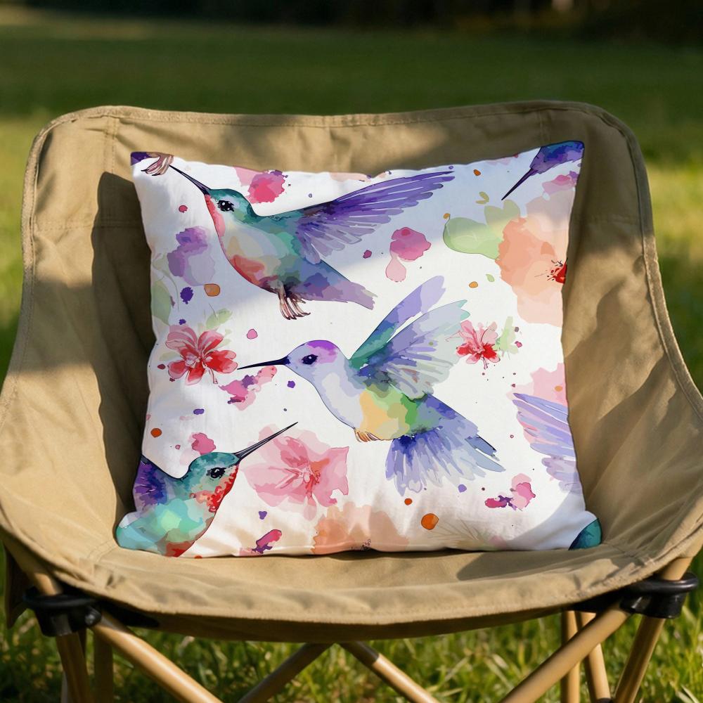 

Hummingbird Spring Flowers Cushion Cover Soft Reversible Durable Pillow Cover MultiScene Use for Home Car Daily Comfort 30x30cm