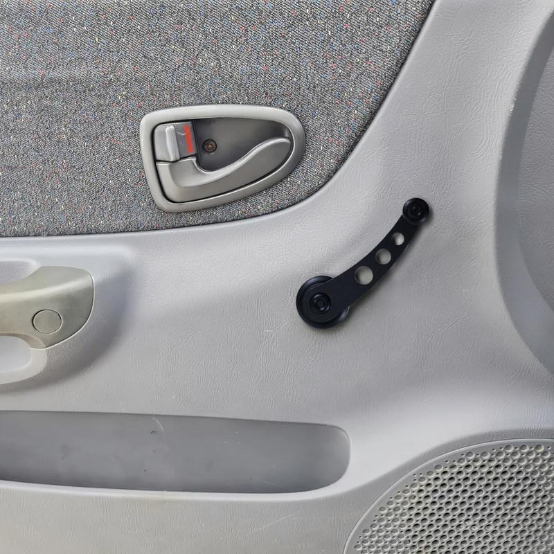 1Set Aluminum Car Window Crank Handle Set Universal Manual Winders for Left Right Doors Interior Upgrade with Mounting Clip