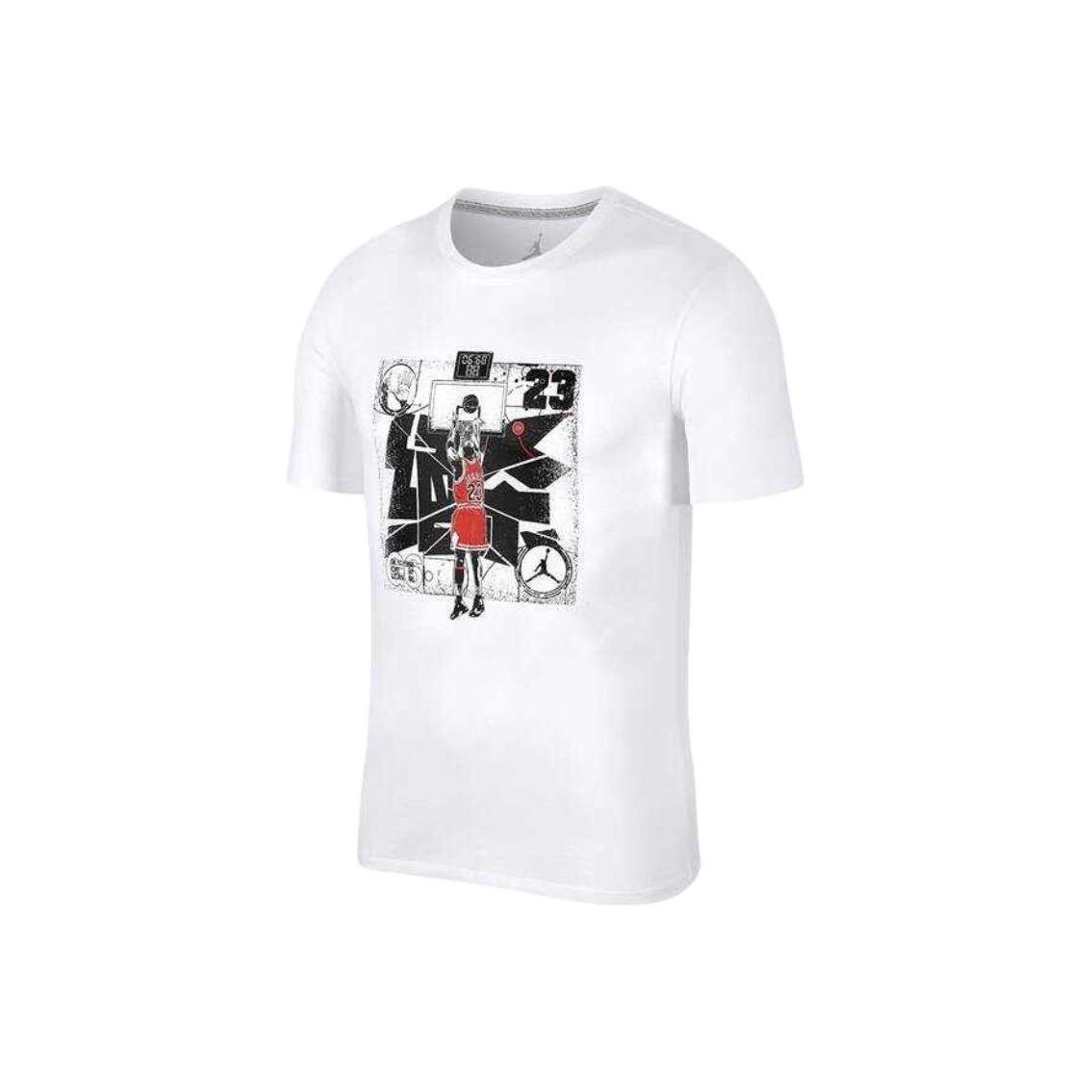 Jordan Pure Assassin Print Rundhals Kurzarm T-Shirt Herren Oberteile Weiß BQ2556-100 S white