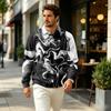 Herren Pullover Langarm Oberteil mit Kragen und Tasche, Herbst Outdoor Freizeit Bedrucktes Hemd