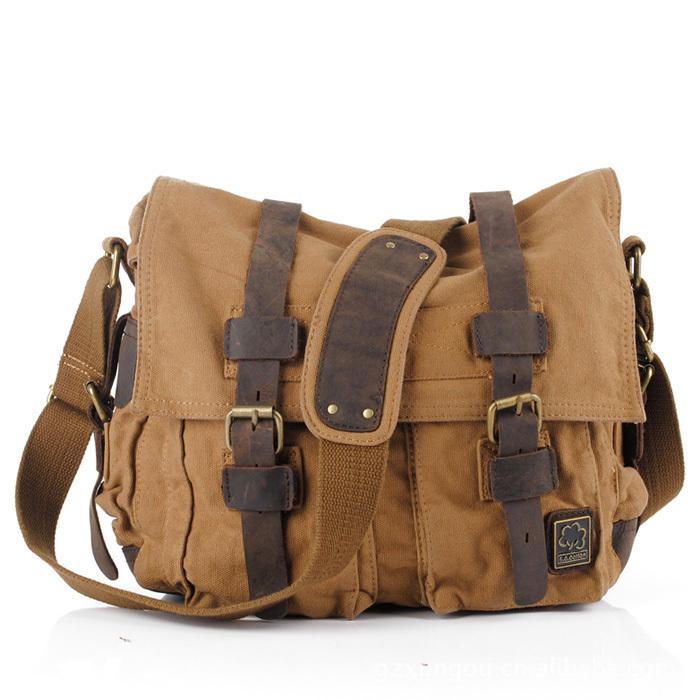 Men's Seven-Color Cotton Canvas Crossbody Bag - Student & Outdoor Casual Messenger Style