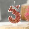 Red Birthday Number Candles Crown Glitter Red Candles For Cake 3D Shape Cake Topper Decoration For Wedding Reunions Theme Partie