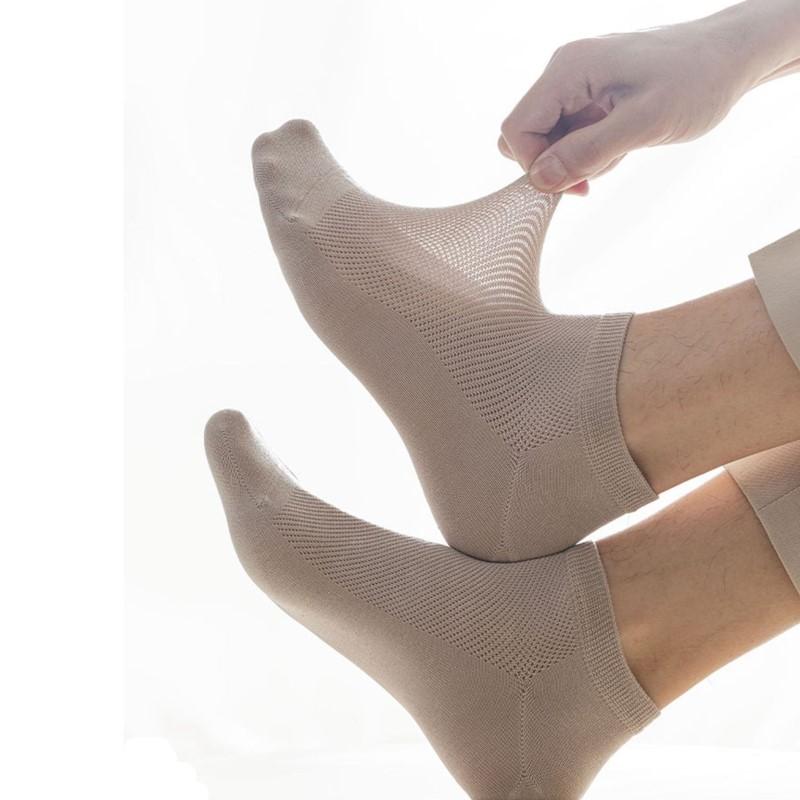 1/5/10 Perechi de Șosete de Vară pentru Bărbați Bumbac Pur Plasă Respirabile și Absorbante de Transpirație Șosete Scurte Culoare Solidă Deodorante Șosete de Afaceri pentru Bărbați