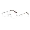 Frameless Cut-Edge Sunglasses, Trendy Metal Spring-Clip Women's Sunglasses