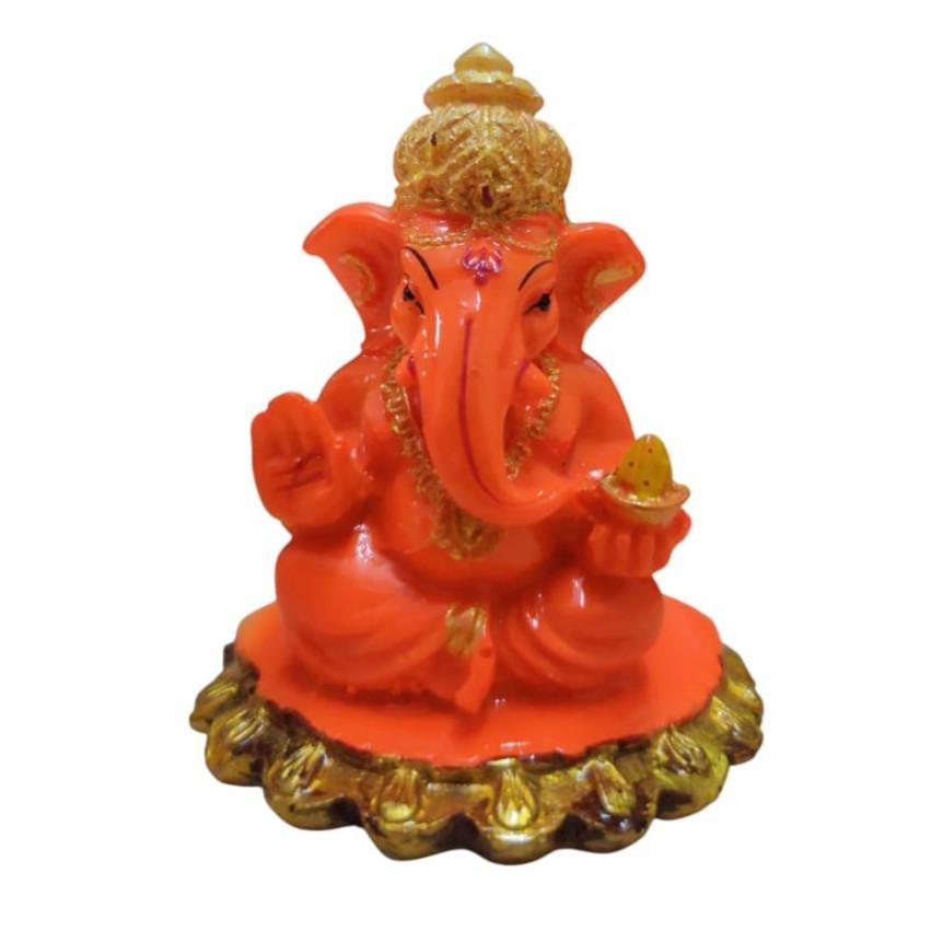 

@ Lord Ganesha Idol in Orange Color Ideal For Car Dashboard 80Gm Zr-7030-60%Off