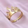 Fire Ring Adjustable Finger Jewelry  Stainless Steel Rings For Women Men Accessories Rainbow/Silver/Gold Color Bague Gift