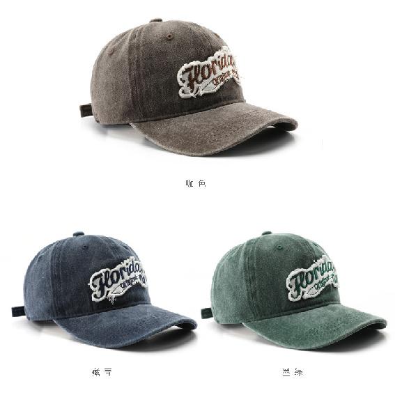 Women's washed letter baseball cap, outdoor sports cap, men's travel sun hat, duckbill cap