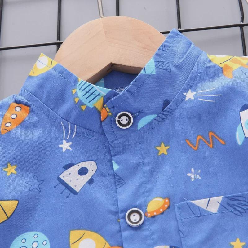 Sommerliches zweiteiliges Freizeit-Set für Jungen, Hemd und Shorts für Babys und Kleinkinder