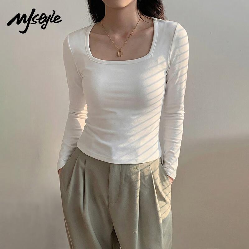 

MJ STYLE Square Collar Short Sleeve T-shirt XL