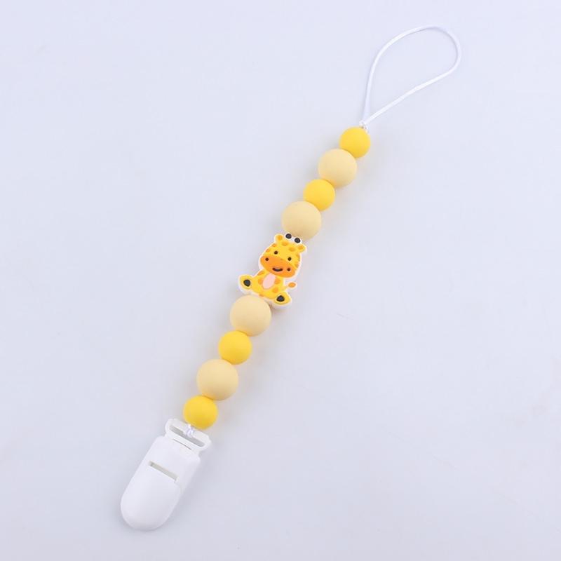 Cartoon Animal Soother Chain Baby Pacifier Holder Toddlers Pacifier Straps Teether Toy Pacifier Chain Baby Supply