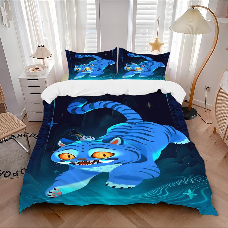 

3pcs bedding set K-Pop Demon Hunters Includes 1 Comforter + 2 Pillowcases, Without Pillow Inserts, Soft Comfortable, Lightweight Breathable, 135x200cm