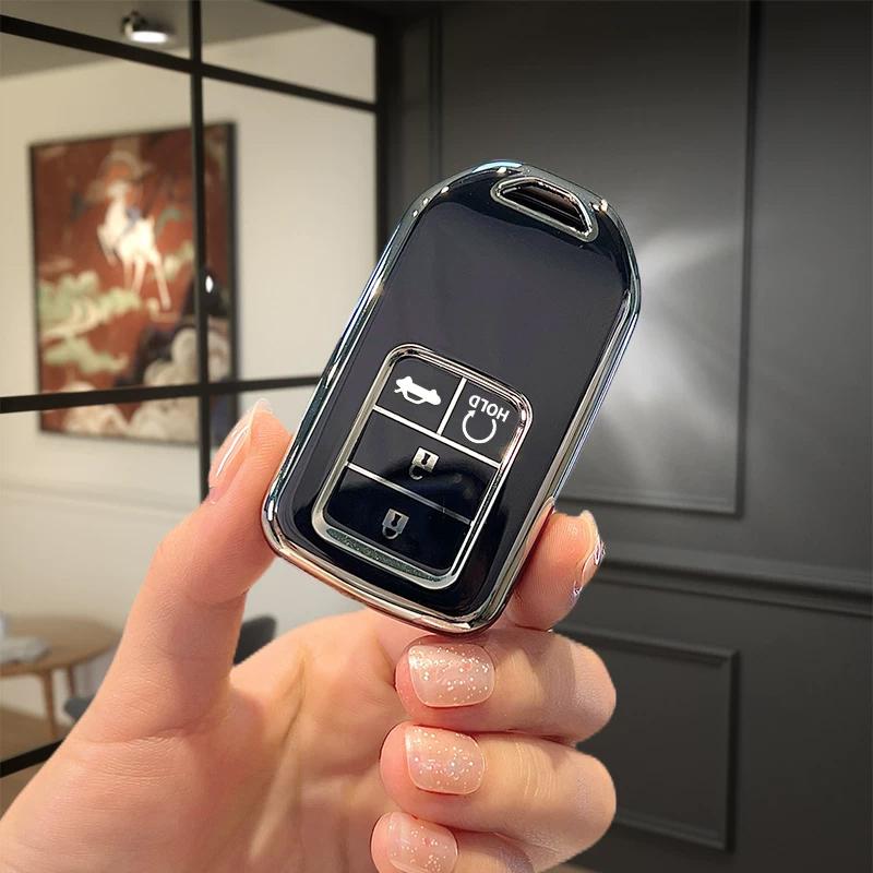 2/3/4/5 Buttons Tpu Car Key Cover Case For Honda Crv Xr-V Cr-V Fit Civic Accord Hr-V Hrv City Odyssey Shell Fob Holder Keyless