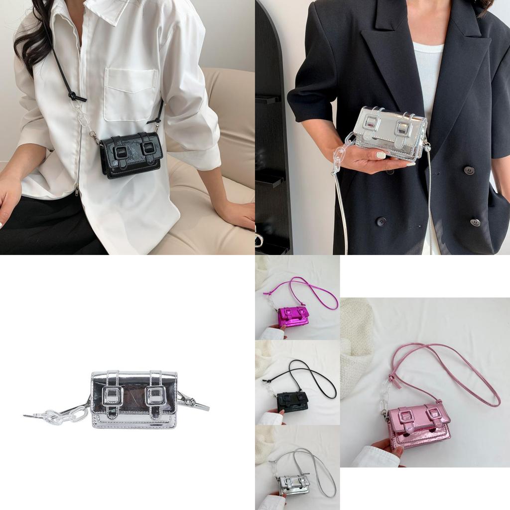 Urban Chic Mini Shoulder Bag Pu Material Box Shape Magnetic Closure Camera Pocket Stylish For Daily Use