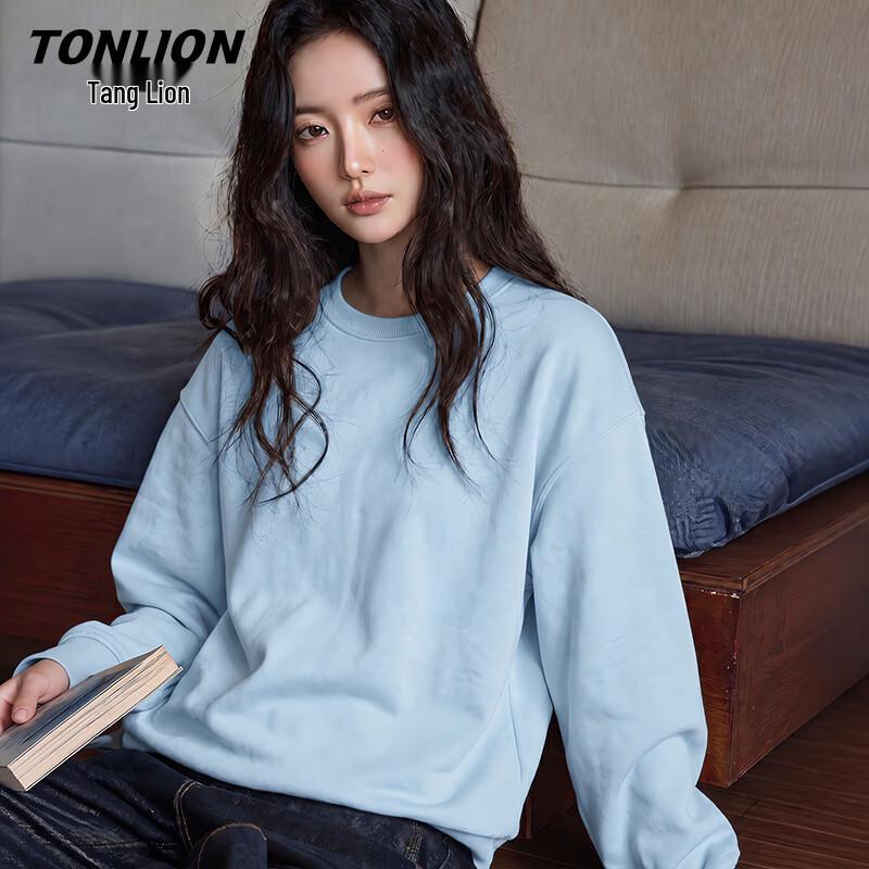 TonLion Women's Casual Long-Sleeve Crewneck Sweatshirt