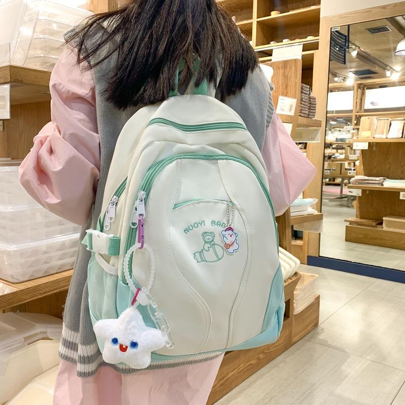 Japanese High-value Schoolbag Female Korean Ins Junior High School Student Contrasting Color Backpack Versatile Girl Small Fresh Backpack