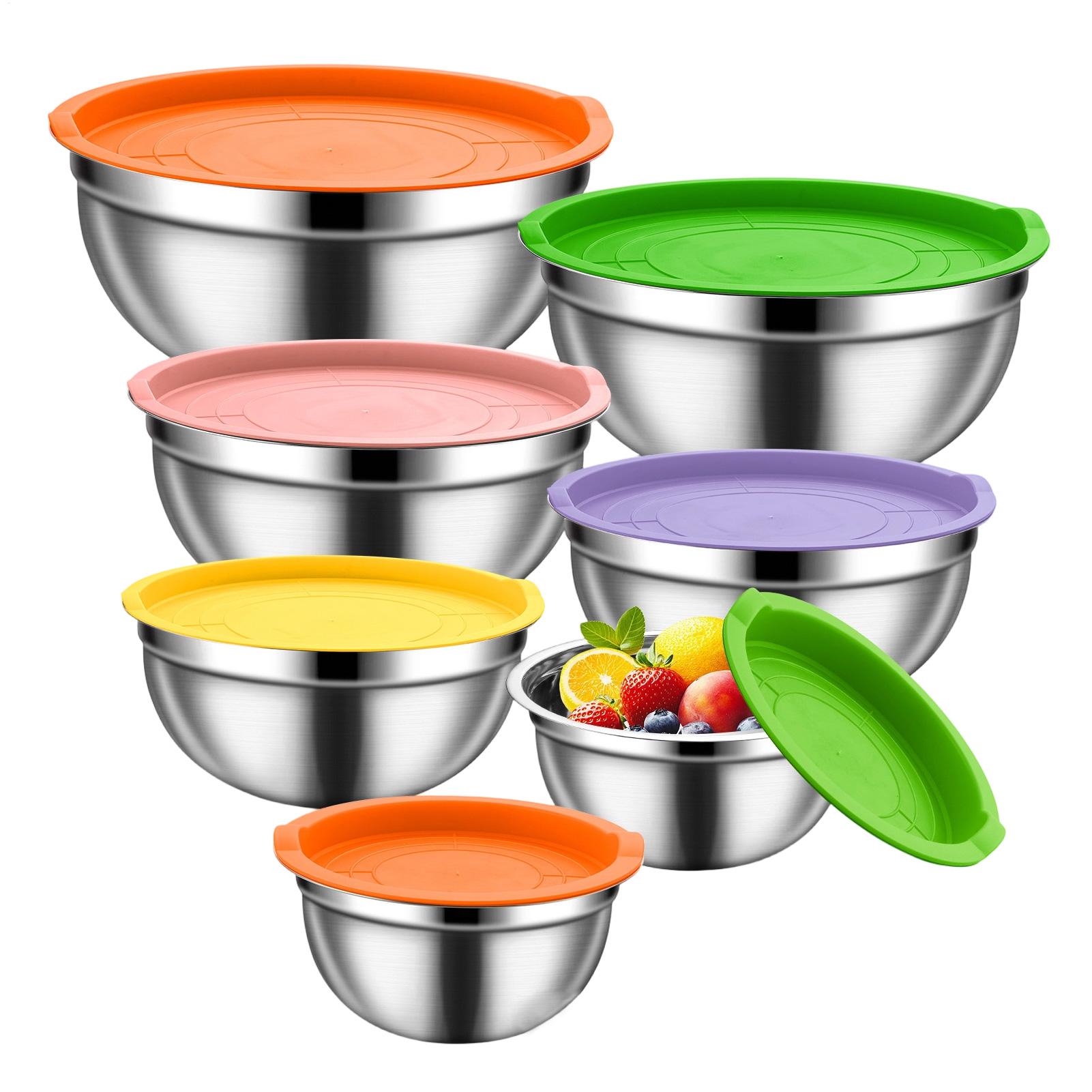 Metal Mixing Bowls Stainless Steel Round Nesting Non-Slip Food Storage Organizer Bowls For Sauce Snacks Eggs Seasonings China Mainland