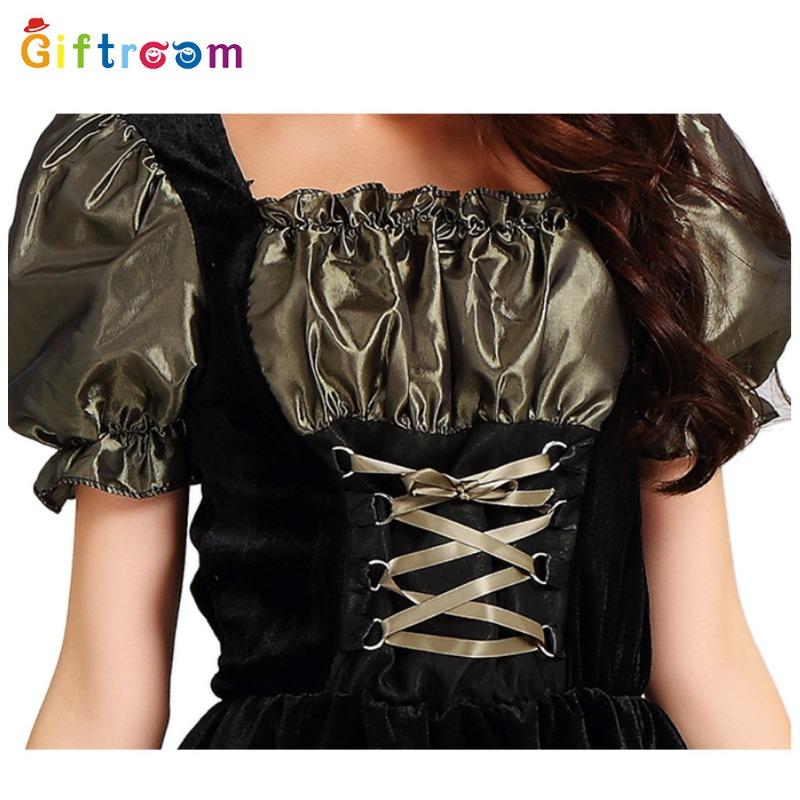 Western Halloween Costume Short Skirt Flannel Black Witch Vampire Ghost Stage Show Prop Costume