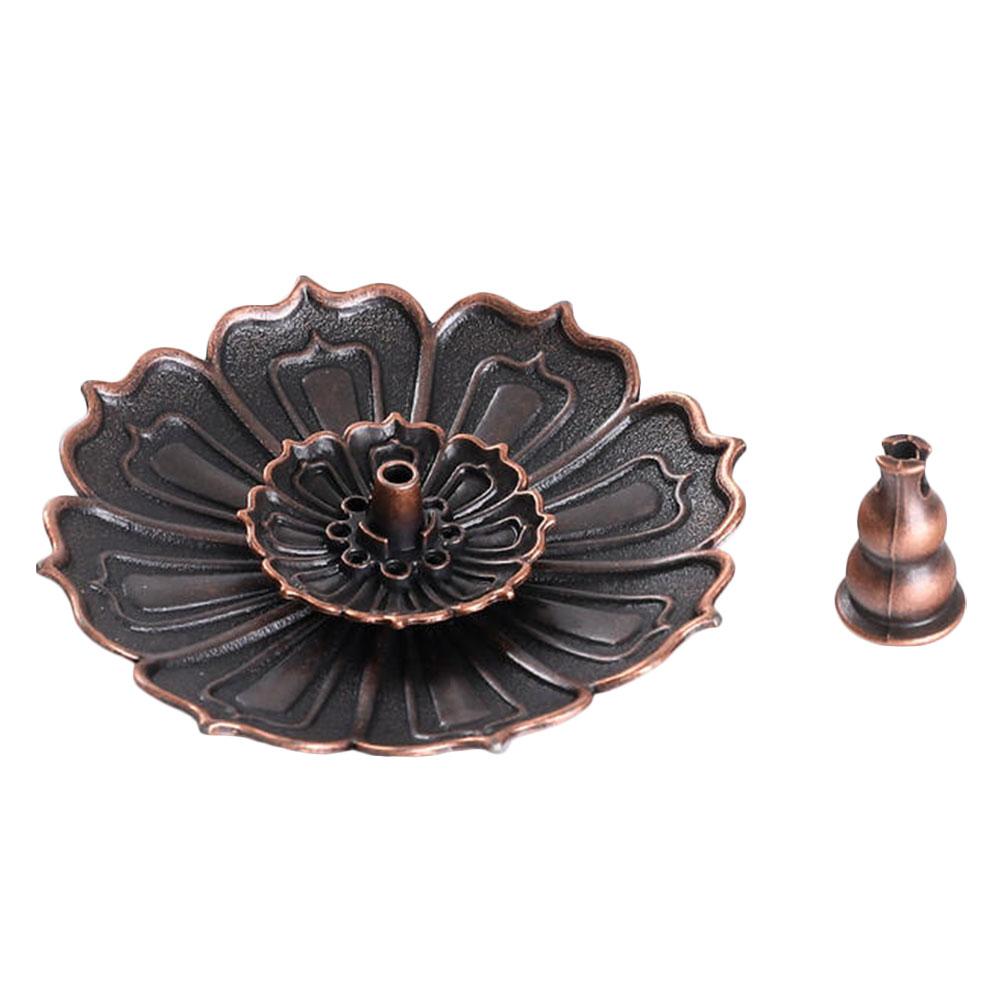 Censer Adornment Candlestick Holder Pure Copper Lotus Incense Decor Vintage Burner Design