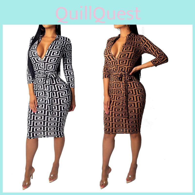 Fashion Womens Winter Women Long Sleeve Dress Slim Fit Sexy Vneck Dress