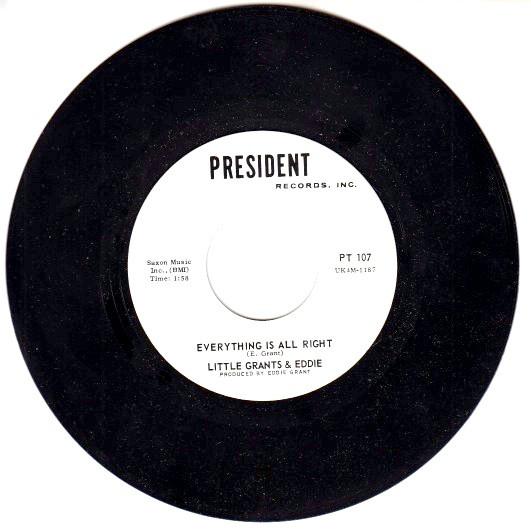 

7inch Record LITTLE GRANTS EDDIE Rudys Dead Everything Is All Rig PT107 President Recor 1967 US Reggae Ska Dub Used
