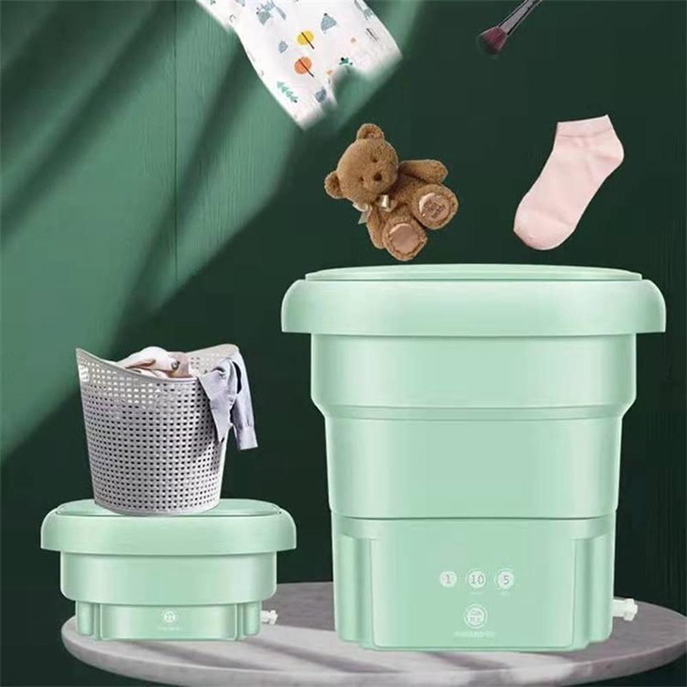 

Portable Washing Machine Mini Washer Cleaning Blue Light Half Automatic Washt Socks For Apartment Travelling Yellow US Plug