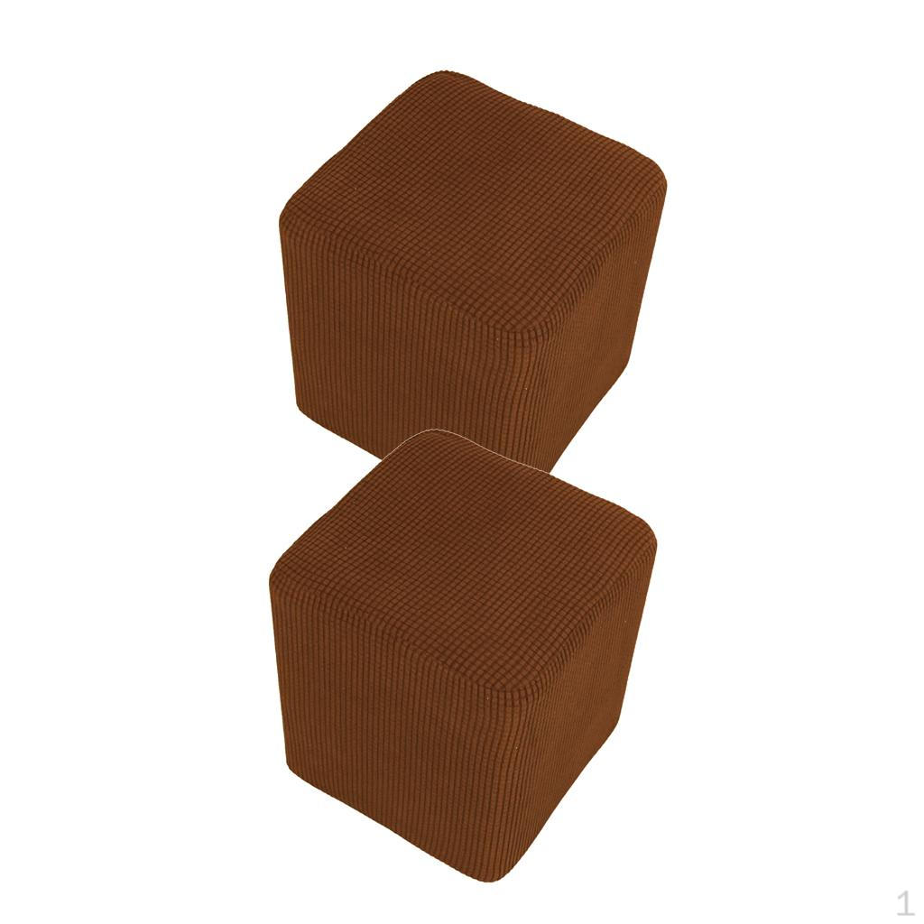 2 прямоугольных чехла на табуретку для ног чехол для пуфика эластичное дно 29cm_Coffee 1329₽