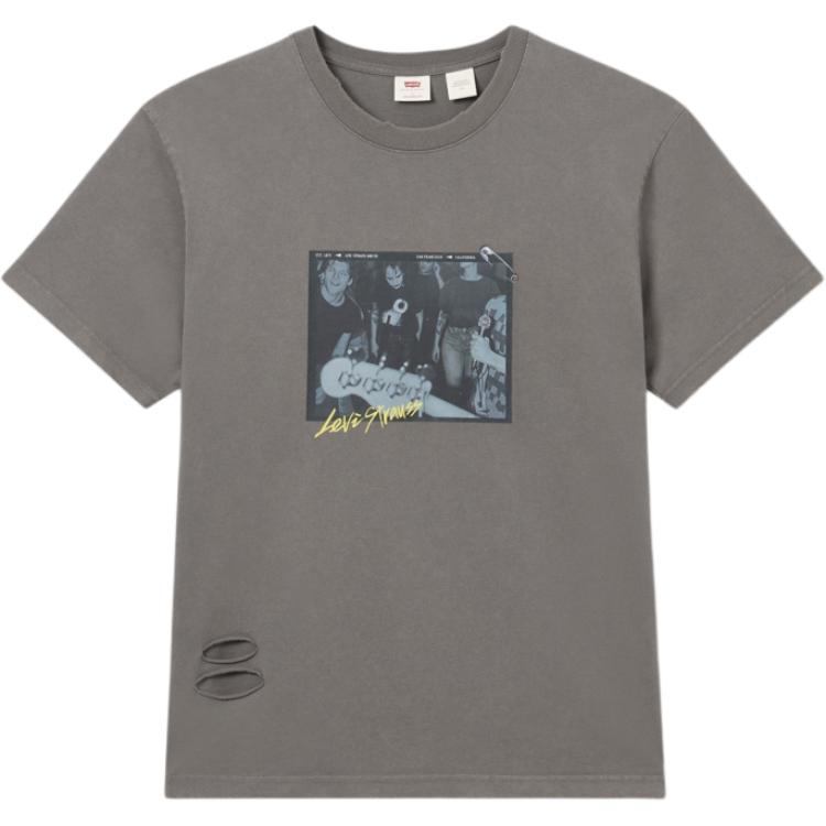 

Levis Футболка мужская с принтом, свободного кроя, повседневная, удобная, с круглым вырезом и коротким рукавом, топы, серый 002X3-0001 M