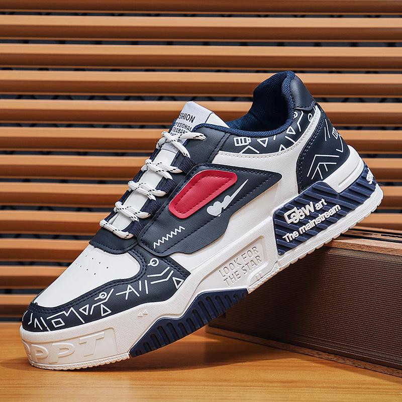 

2025 Новая Мужская Спортивная Обувь Модная Повседневная Обувь с Низким Верхом Дышащая Беговая Обувь на Шнуровке на Толстой Подошве Zapatillas De Hombre 39 синий