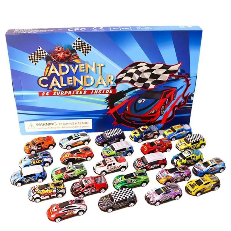 24 Days Christmas Advent Calendar, Car Toys Engineering Fire Truck Car Toys 2025 Countdown Calendar, Gift Box for Kids