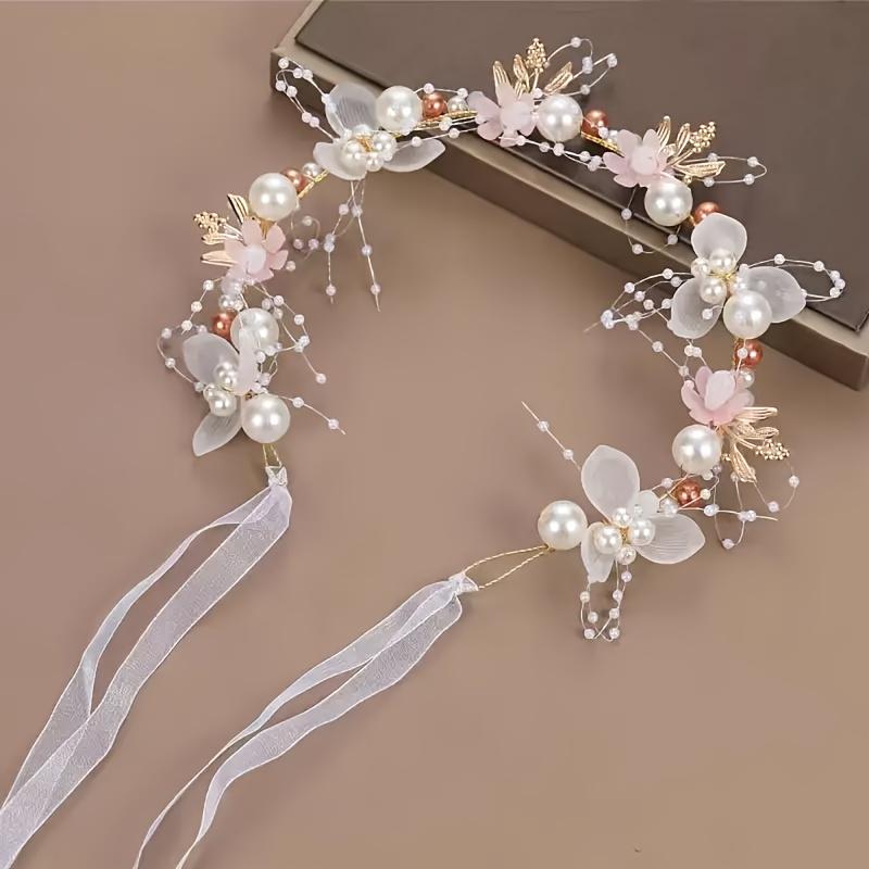 1pc Women's Elegant Floral Headpiece with Rhinestones & Zinc Alloy Fairy-Tale Design Wedding Bridal Hair Accessories