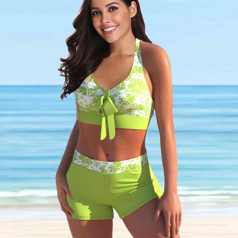 Damski strój kąpielowy z paskiem na ramię. Kolorowy strój kąpielowy bikini z mozaiką