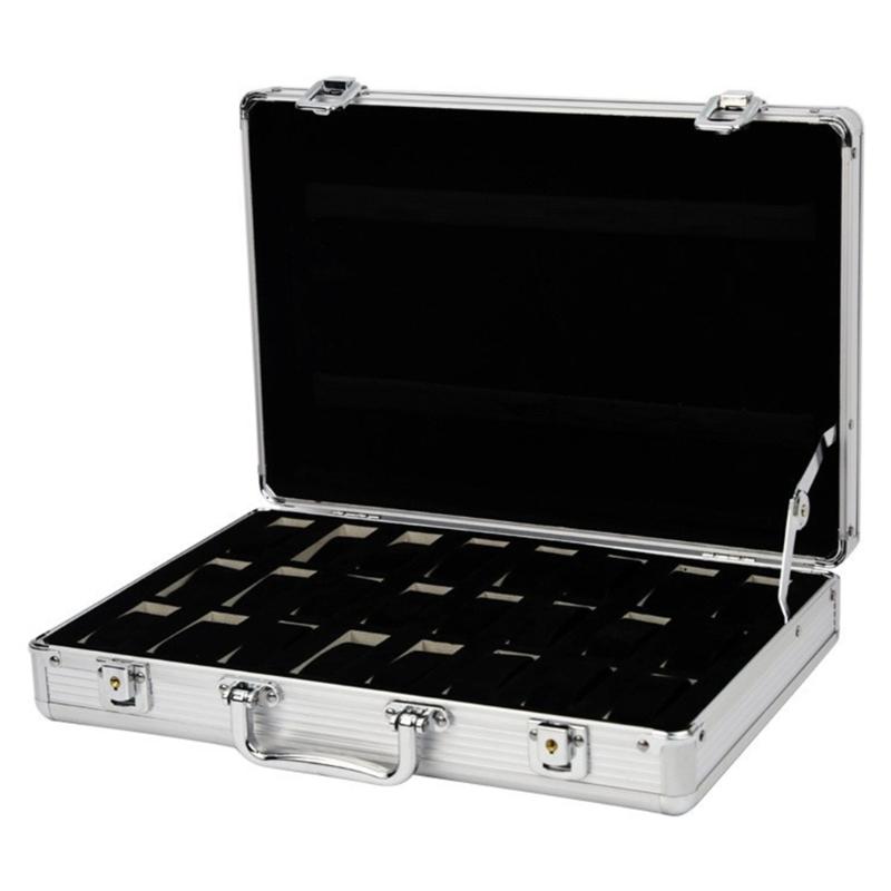 24-Slot Watch Box Travel & Storage Case Watches Display Mode & Travel Mode Suitcase Shape Watch Box Case