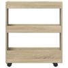 Narrow Storage Cart 3 Tiers Sonoma Oak Engineered Wood