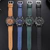 New Casual Men's Quartz Watch – Retro Sports Design with Silicone Strap, Black and Blue