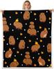 Cartoon Capybara Throw Blanket TwinCapybara BlanketCapybara Animals Lovers Fleece Blanket Kawaii Animals Sherpa Blanket
