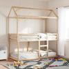 VidaXL Bunk Bed with Roof 90x190 Cm Solid Pine Wood, Bed, Bed Frame, Loft Bed, Bedroom Furniture, Slatted Base, 3282127
