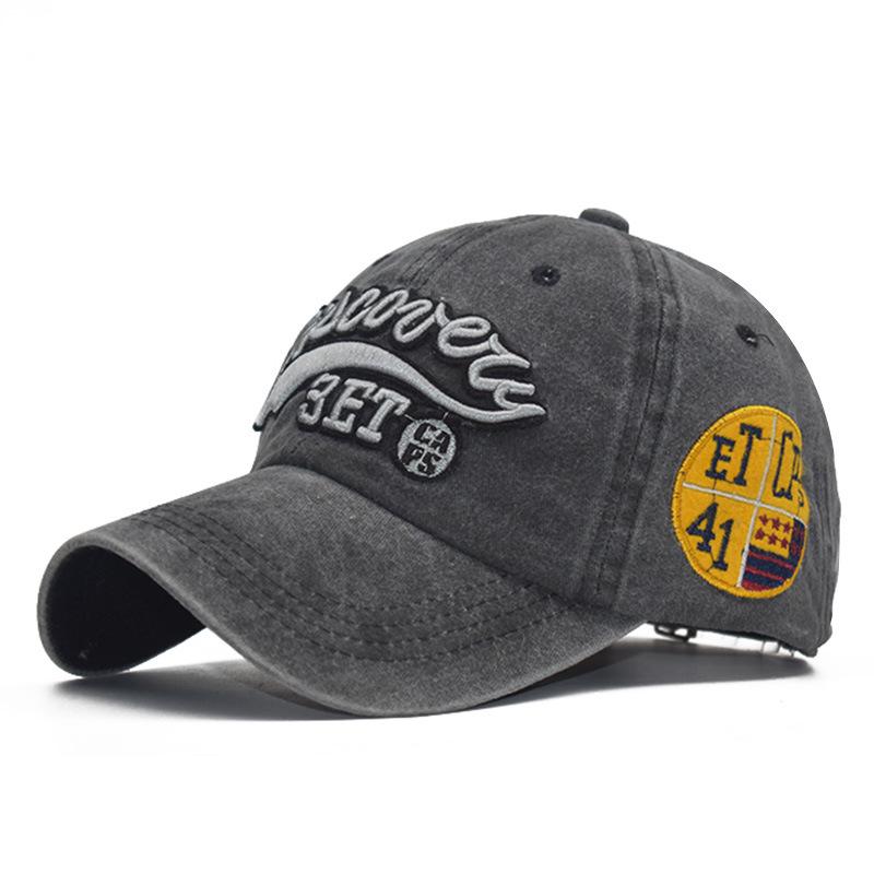Neue Reine Baumwolle Old Washed 3ET Bestickte Baseballkappe Outdoor Koreanische Version Sonnenhut Sommer Herrenkappe