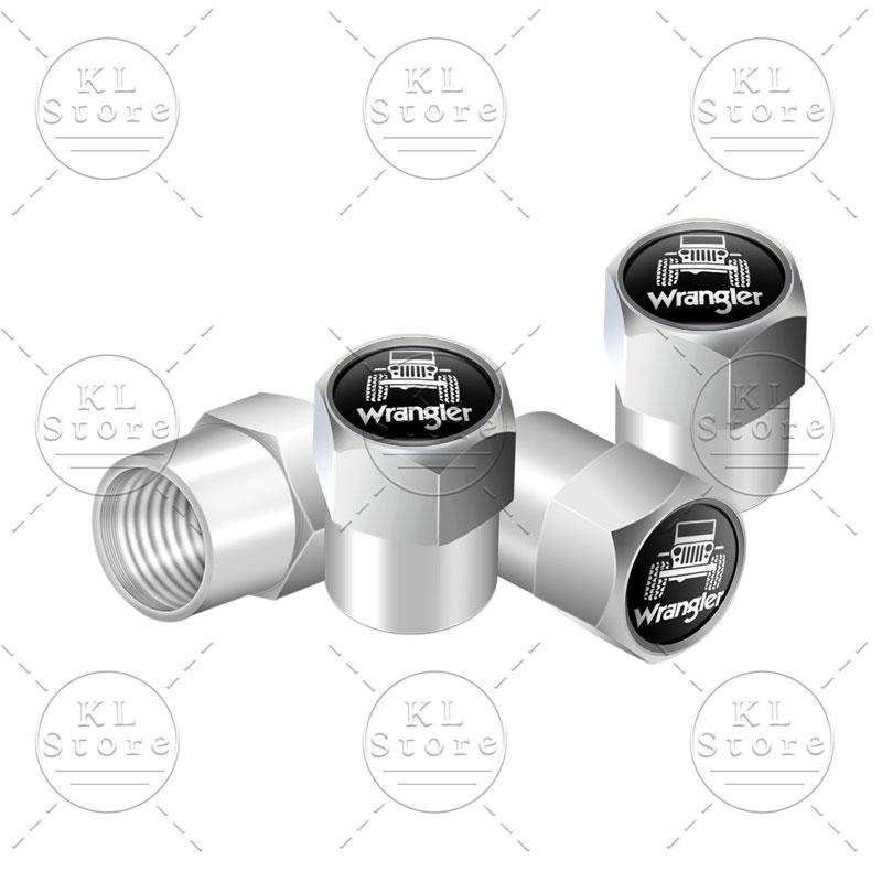 

4Pcs Auto Exterior Logo Metal Wheel Tire Valve Caps Stem Case Dust Covers For Jeep Wrangler JK JL TJ Renegade Liberty Patriot