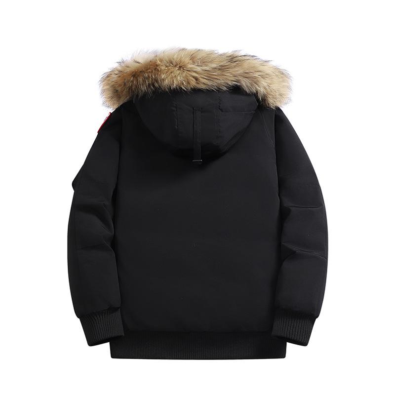 Men's Short Goose Down Winter Jacket - 80% White Duck Down, Warm & Thickened, Pilot Style, Couple's Option Available