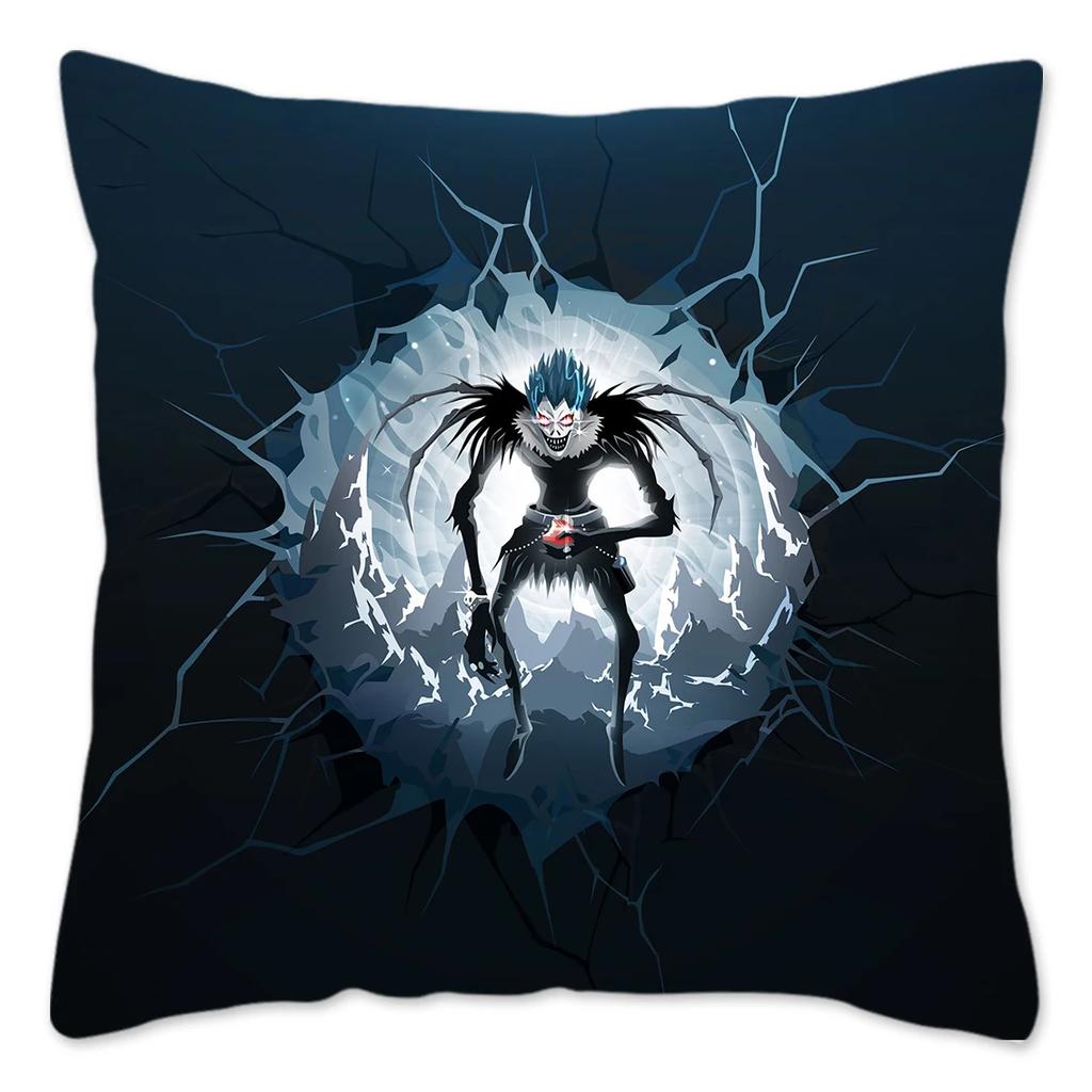 Anime DEATH NOTE Kissenbezug Heimdekoration Polyester Kissenbezug für Sofa Dekokissenbezug Resuable Funda Cojines 45x45