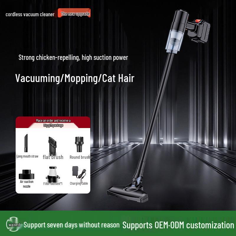 

Handheld Wireless Vacuum Cleaner: Strong Suction, Mop Integration, Dust Mite Removal, Multi-functional for Home and Car. White, 5-Section, with Brush