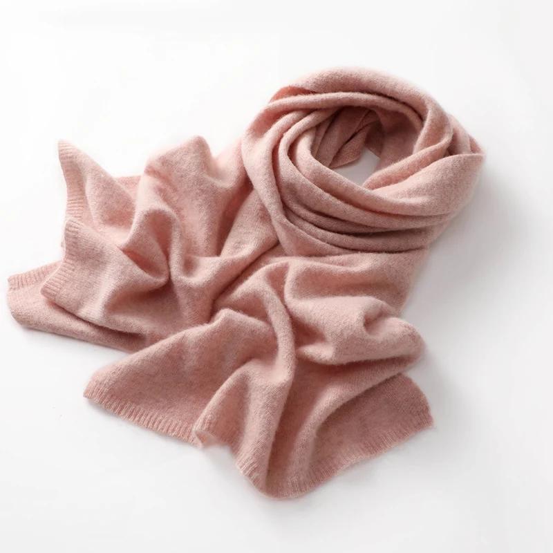 Quality 100% Cashmere Scarf For Women  Men Solid Color Warm Winter Knit Wrap Soft Luxury Neck Warmer Fashion Lightweight