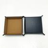 PU Leather Valet Trinket Folding Tray Collapsible Phone Key Wallet Coin Desktop Storage Sundries Box Bins Accessories