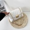 Lock Embroidered Rhombus Shoulder Women's Bag Tide Chain Lady Elegant Crossbody Cosmetic Bag